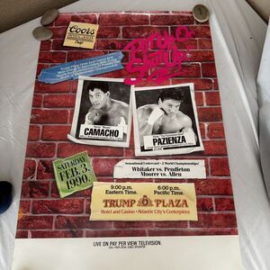 Comacho Pazienza Original Vtg 1990 Poster Championship Fight Trump Plaza 2/3/90